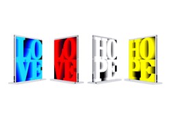 Love Meets Hope by Patrick Rubinstein - Kinetic Sculpture sized 24x25 inches. Available from Whitewall Galleries